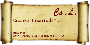 Csanki Leonidász névjegykártya